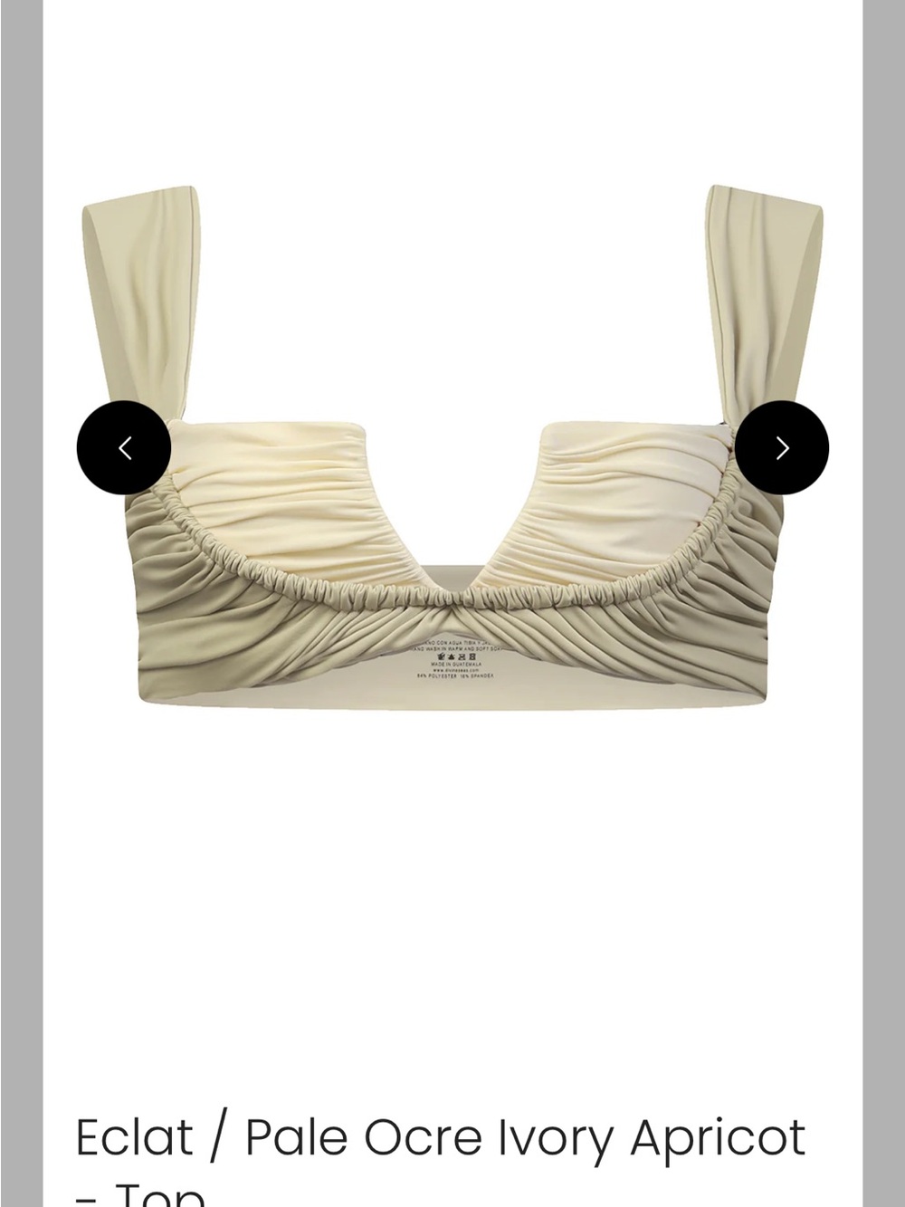 Divino seas Eclat bikini top
Pale ivory and Ocra